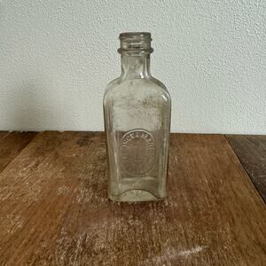 Owens Illinois 1930s Screw Top Singer Sewing machine embossed logo‎ oil bottle